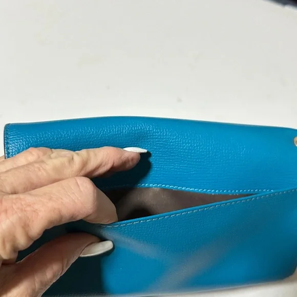 Henri Bendel Blue Wristlet Wallet with lipstick slot - Picture 4 of 10